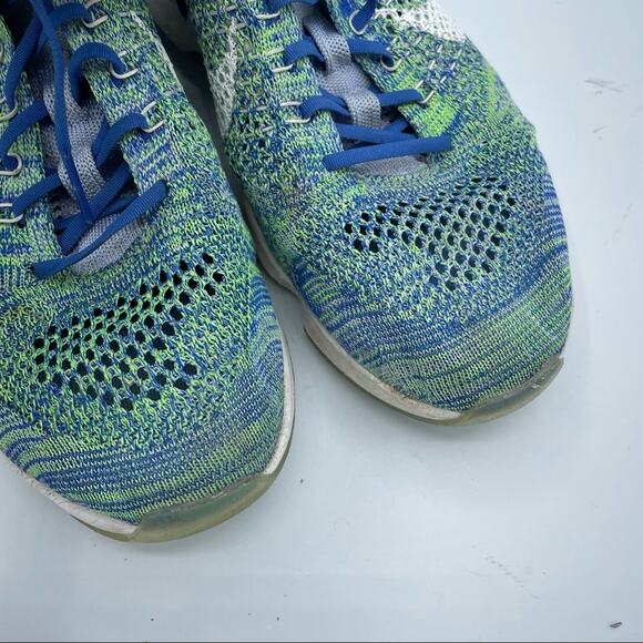 Nike Blue & Green Flyknit Zoom Running Shoes Sneakers Womens 8.5 Athletic Sporty - Picture 6 of 13